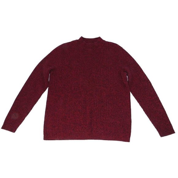 KAREN SCOTT woman's red & black knit pullover sweater 100% cotton size M - Picture 1 of 4
